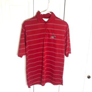 St. Louis Cardinals Antigua Polo Shirt Men's M Red Striped Short Sleeve Golf MLB